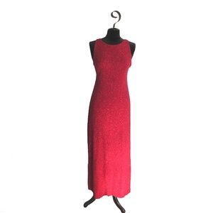 Ronni Nicole Red Sparkly Long Stretch Dress Size 8